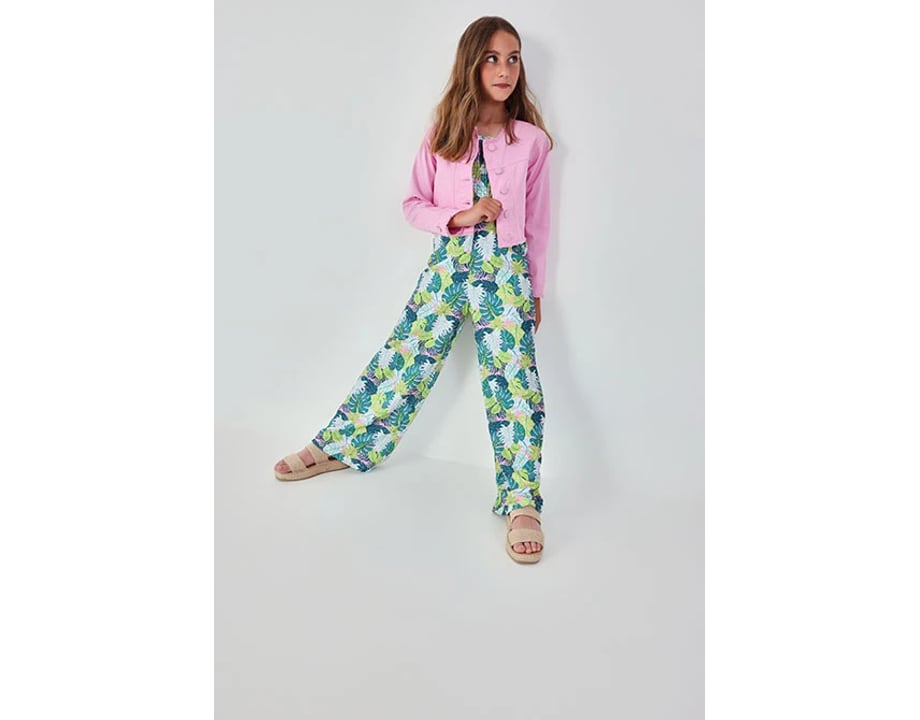 jumpsuit Cotton print of Leaves