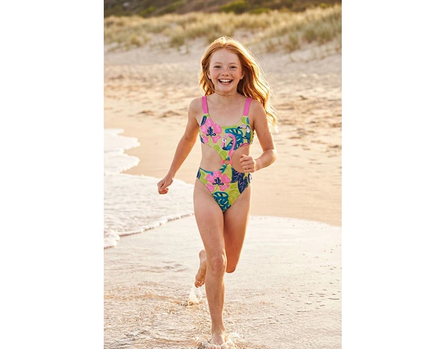 Trikini green with print UPF50