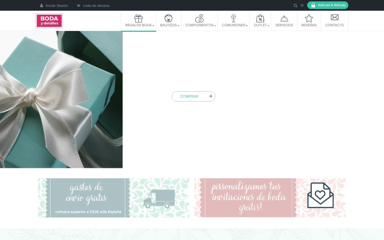 Captura limpia de la home oficial de Boda y Detalles