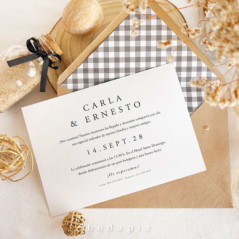 Invitación de boda Vichy