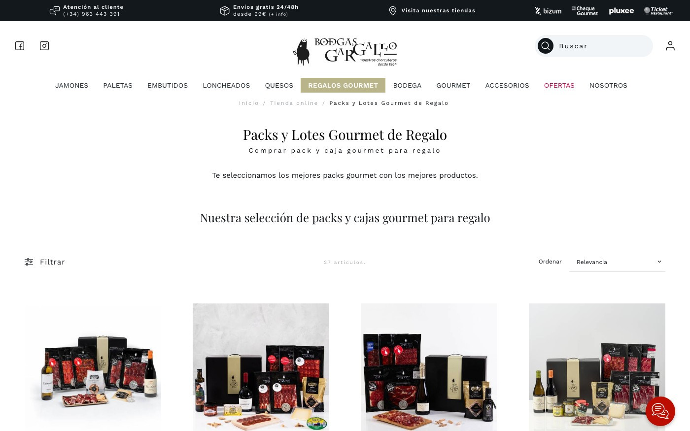 Captura limpia de la home oficial de Bodegas Gargallo