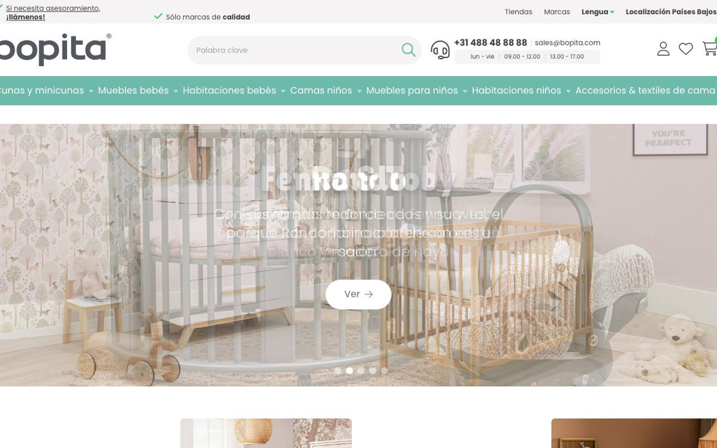 Captura de pantalla de la home de Bopita