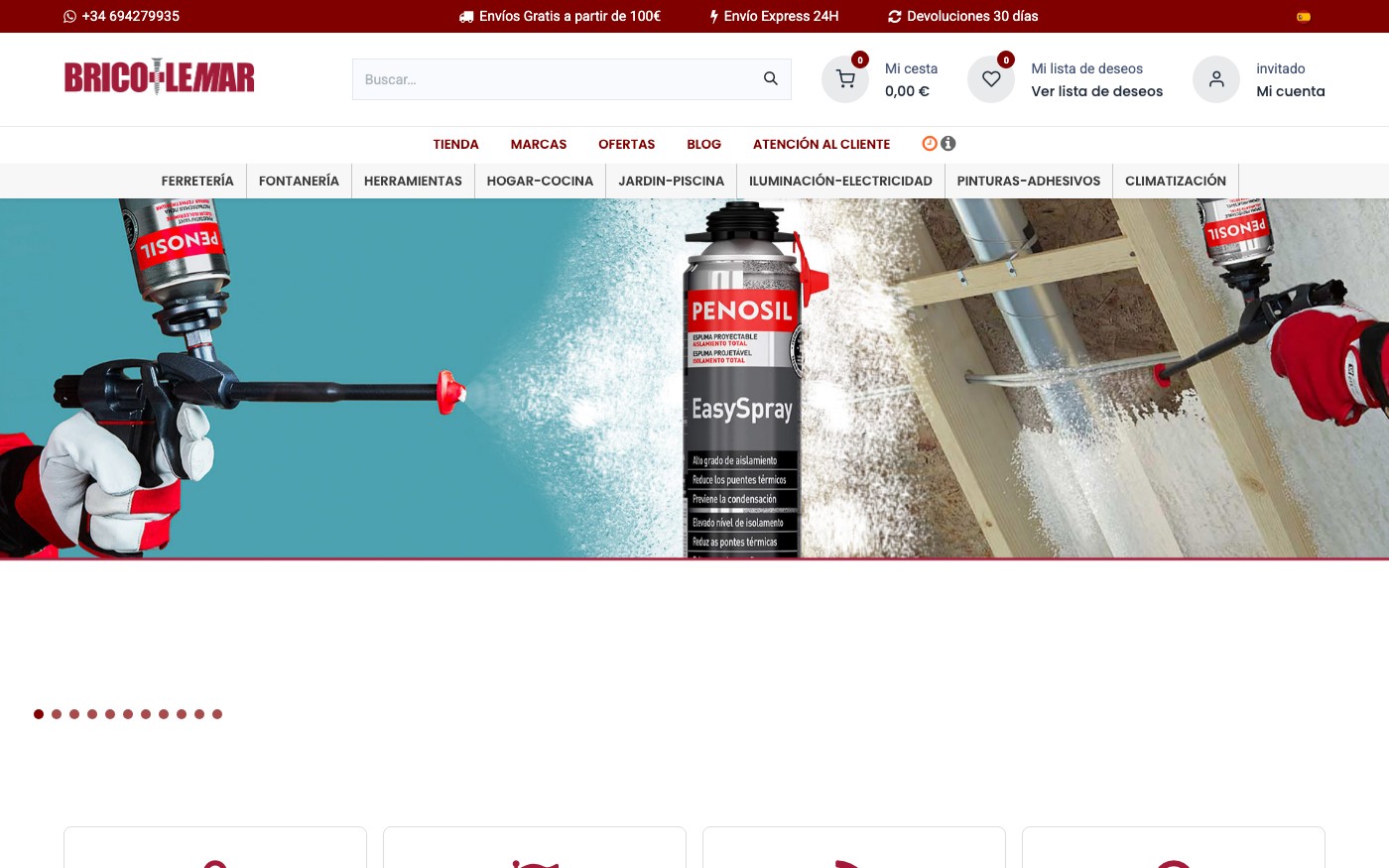Captura limpia de la home oficial de Bricolemar