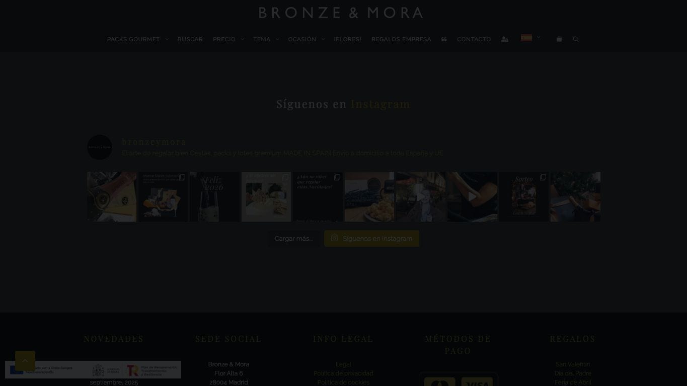 Captura de pantalla de la home de Bronze & Mora