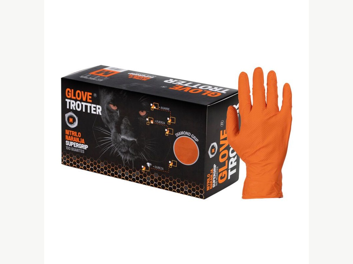 Guantes de nitrilo naranja