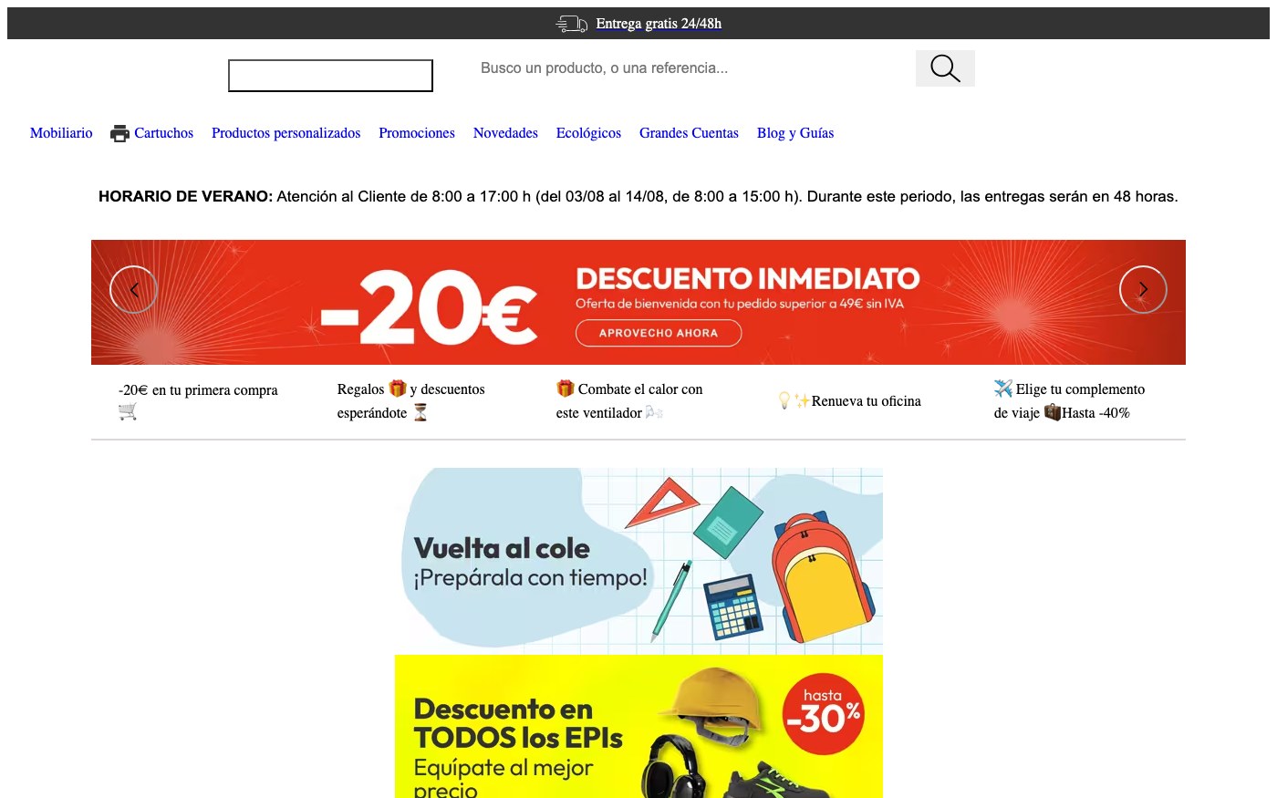 Captura limpia de la home oficial de Bruneau