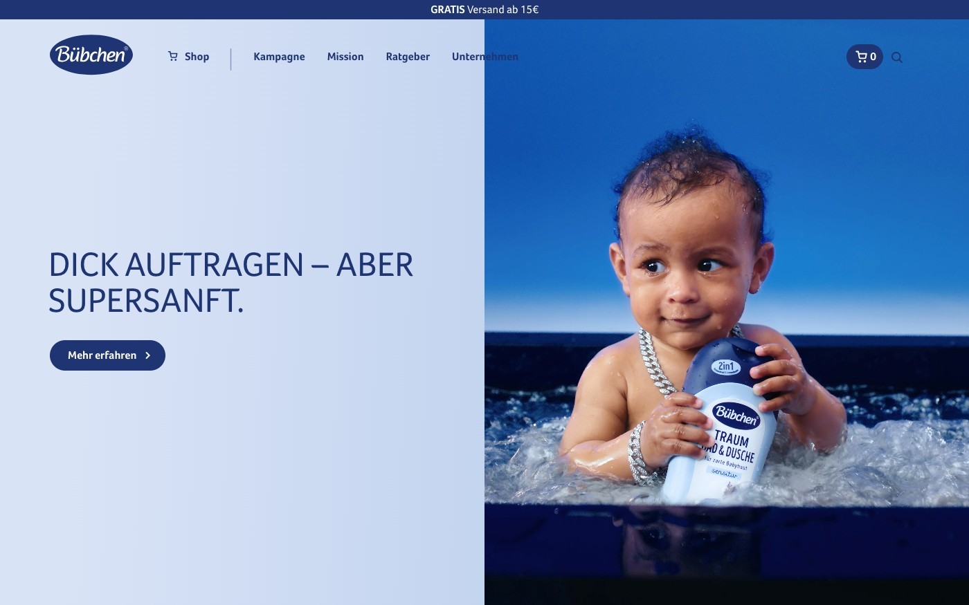 Captura limpia de la home oficial de Bübchen