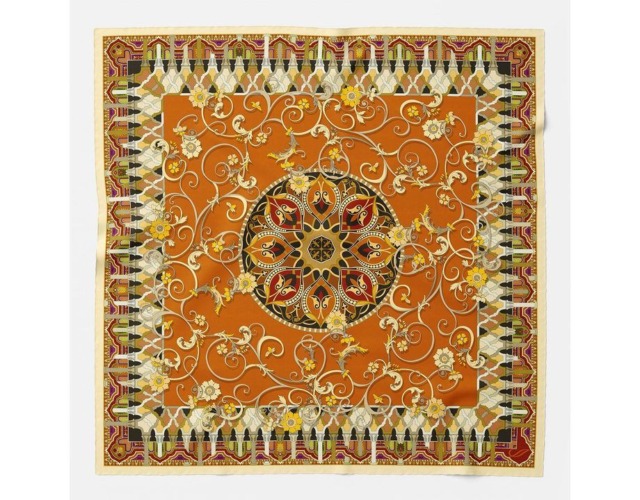 Natalia silk scarf shawl orange marmalade