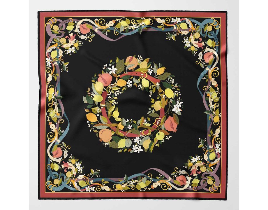 Anthea silk foulard black