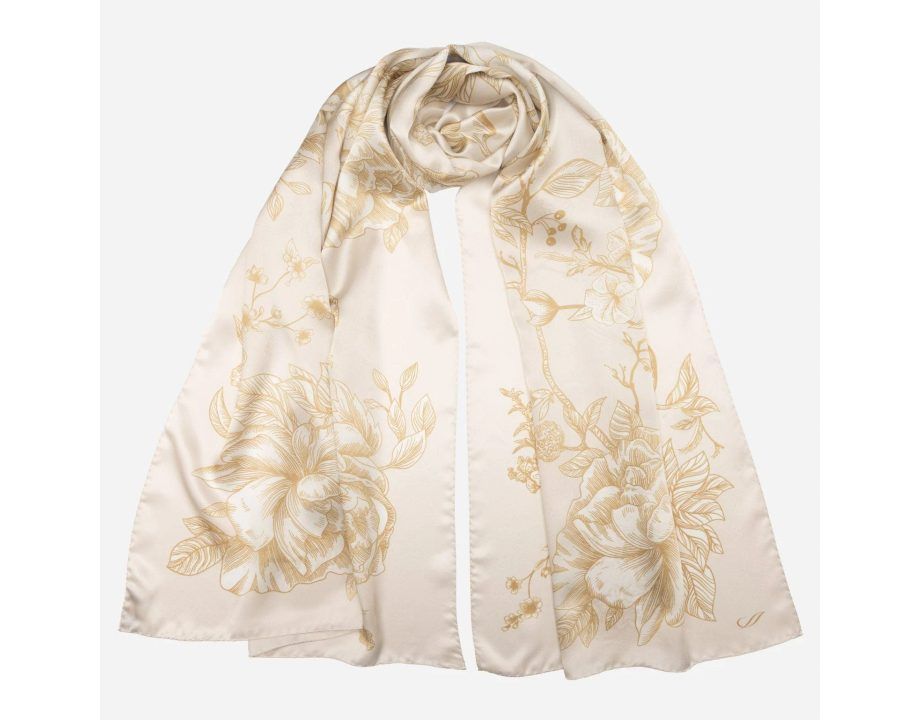 Isabella silk scarf shawl champagne