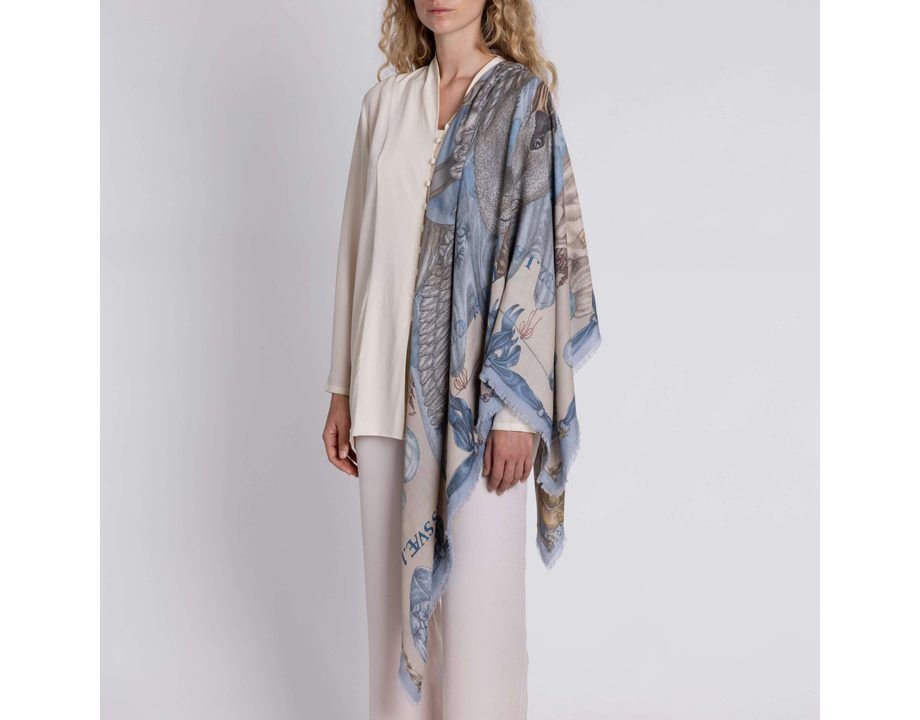 The Glass Swan Wool Silk Shawl 135