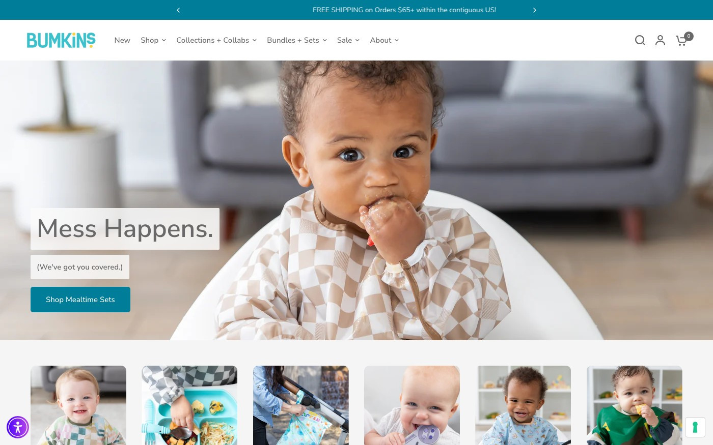 Captura de pantalla de la home de Bumkins