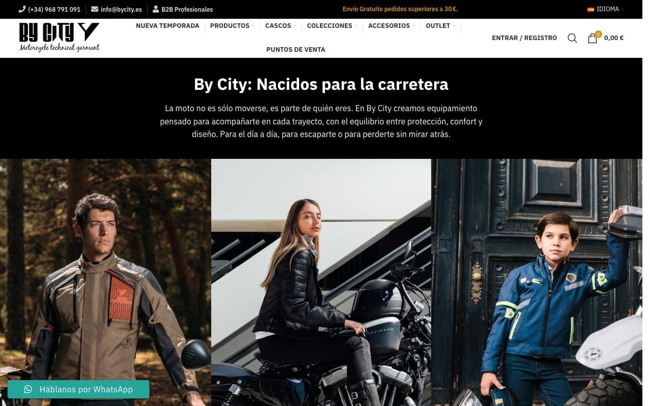 Captura de pantalla de la home de By City