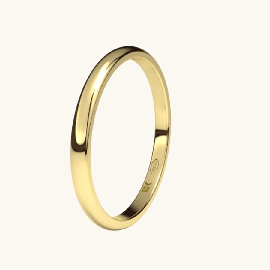 Alianza de boda oro amarillo 2 mm