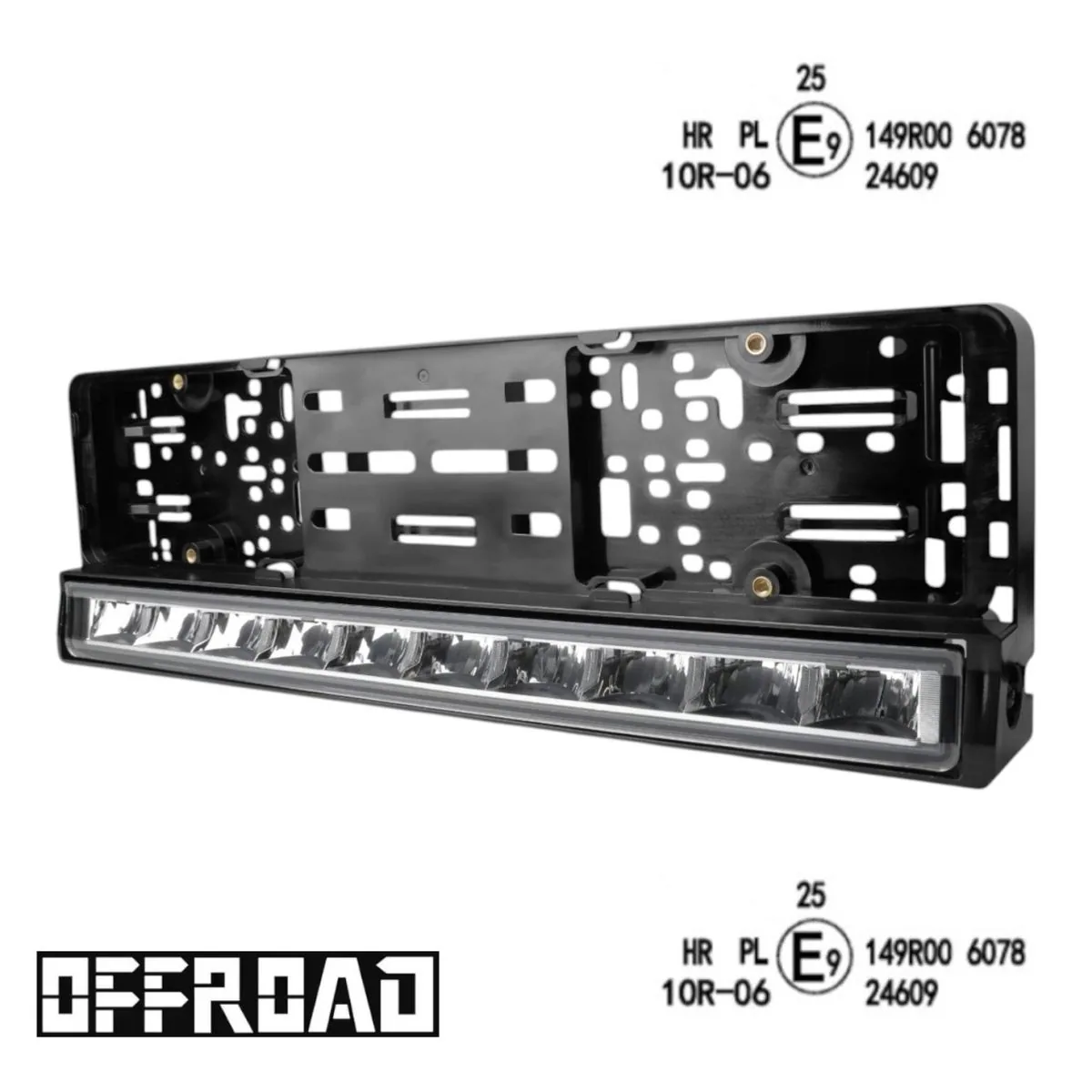 Portamatrículas con barra LED
