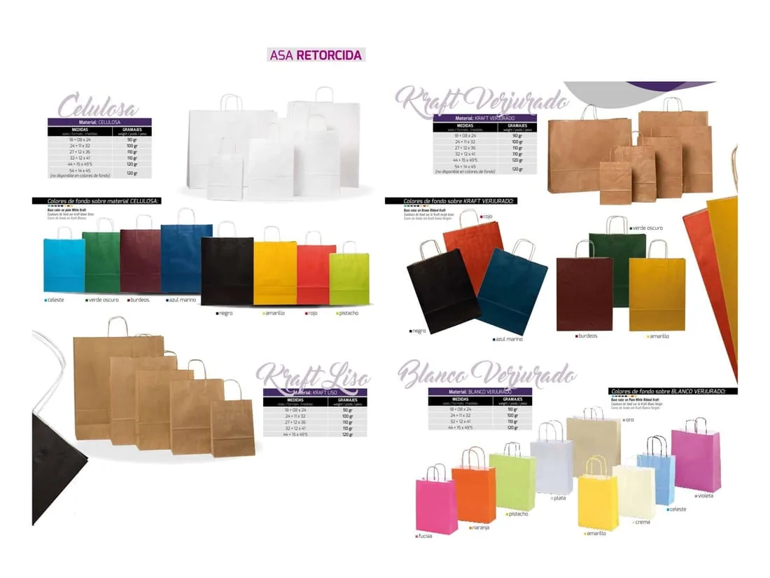 Bolsas de papel tipo sobre