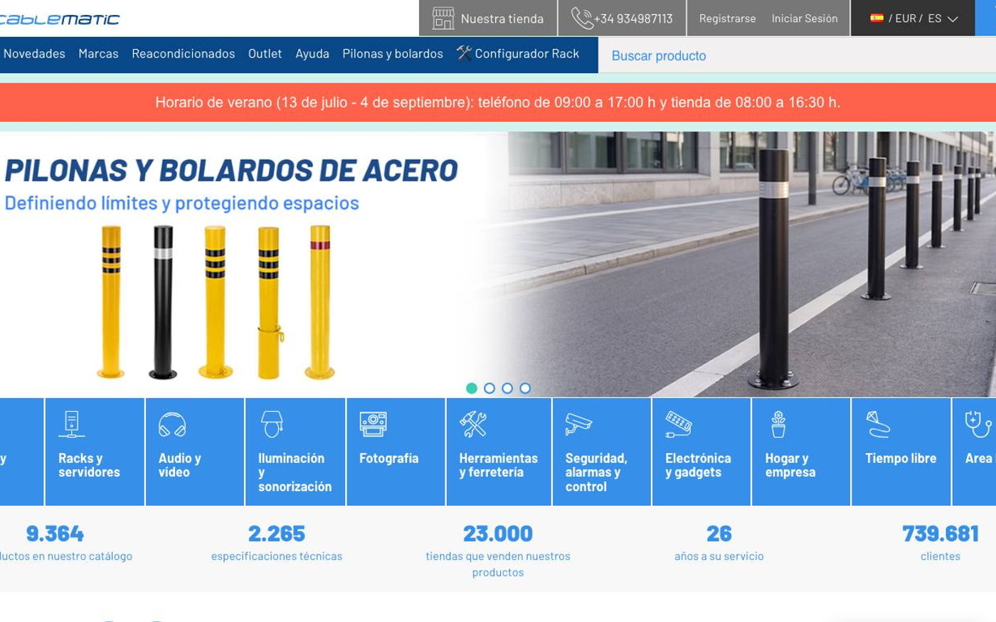 Captura limpia of the home official of Cablematic
