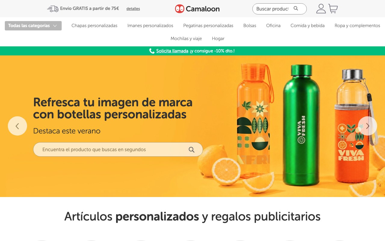 Página de inicio de Camaloon