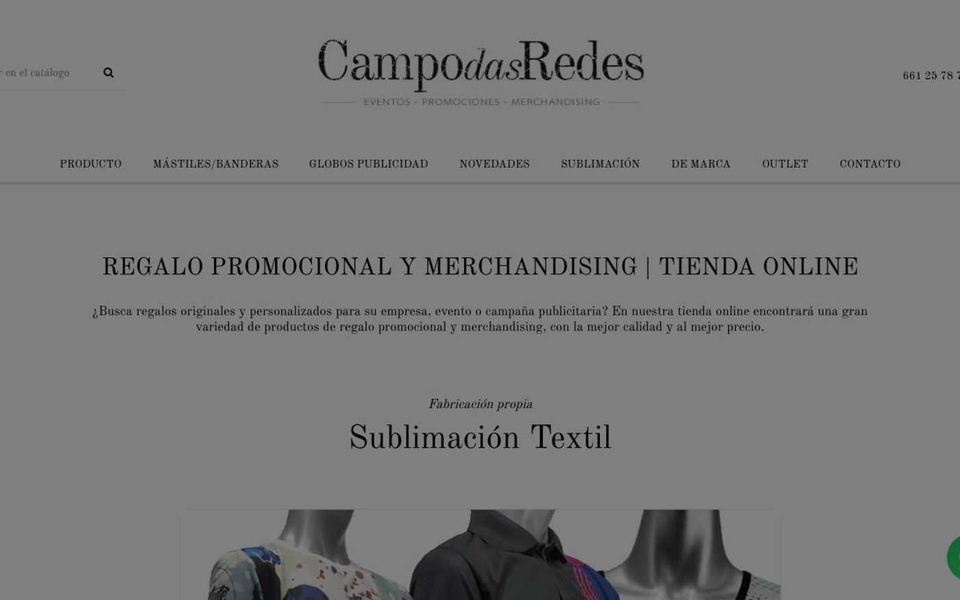 Captura de pantalla de la home de Campodasredes