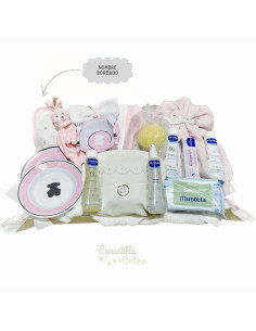 Canastilla baño Tous rosa