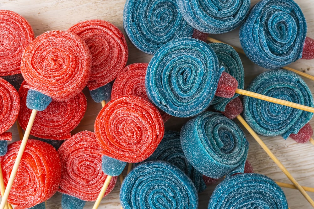 Pack piruletas lenguas Red&Blue