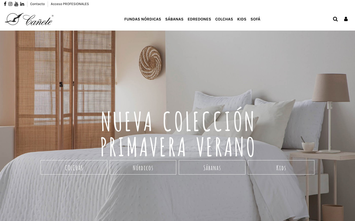 Captura limpia de la home oficial de Cañete
