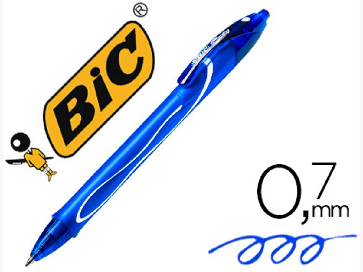 Bolígrafo BIC Gelocity Quick Dry azul