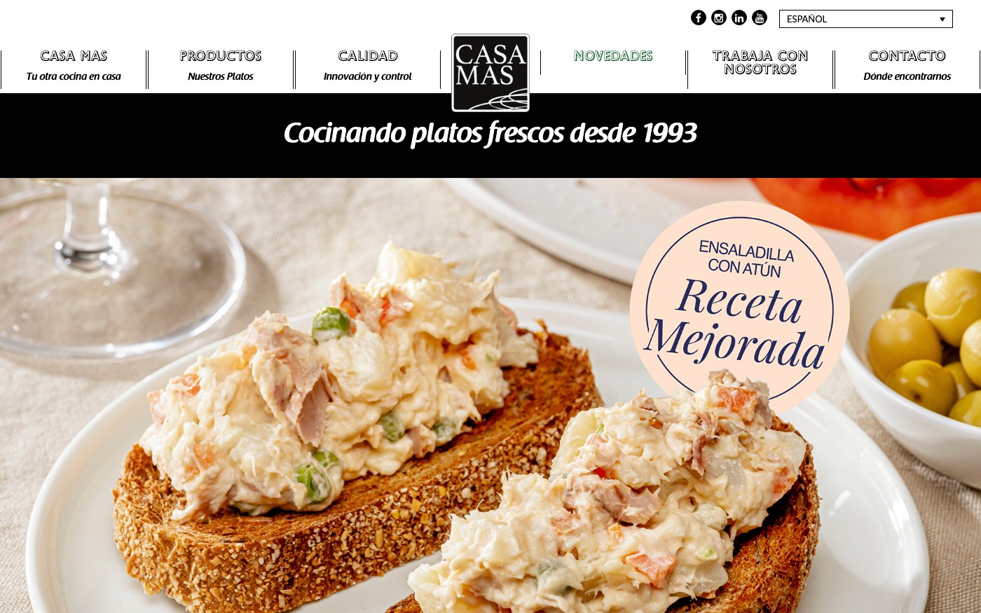 Captura limpia de la home oficial de Casa Mas