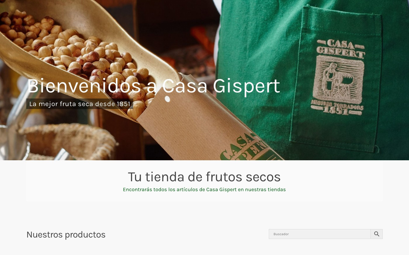 Captura limpia de la home oficial de Casa Gispert