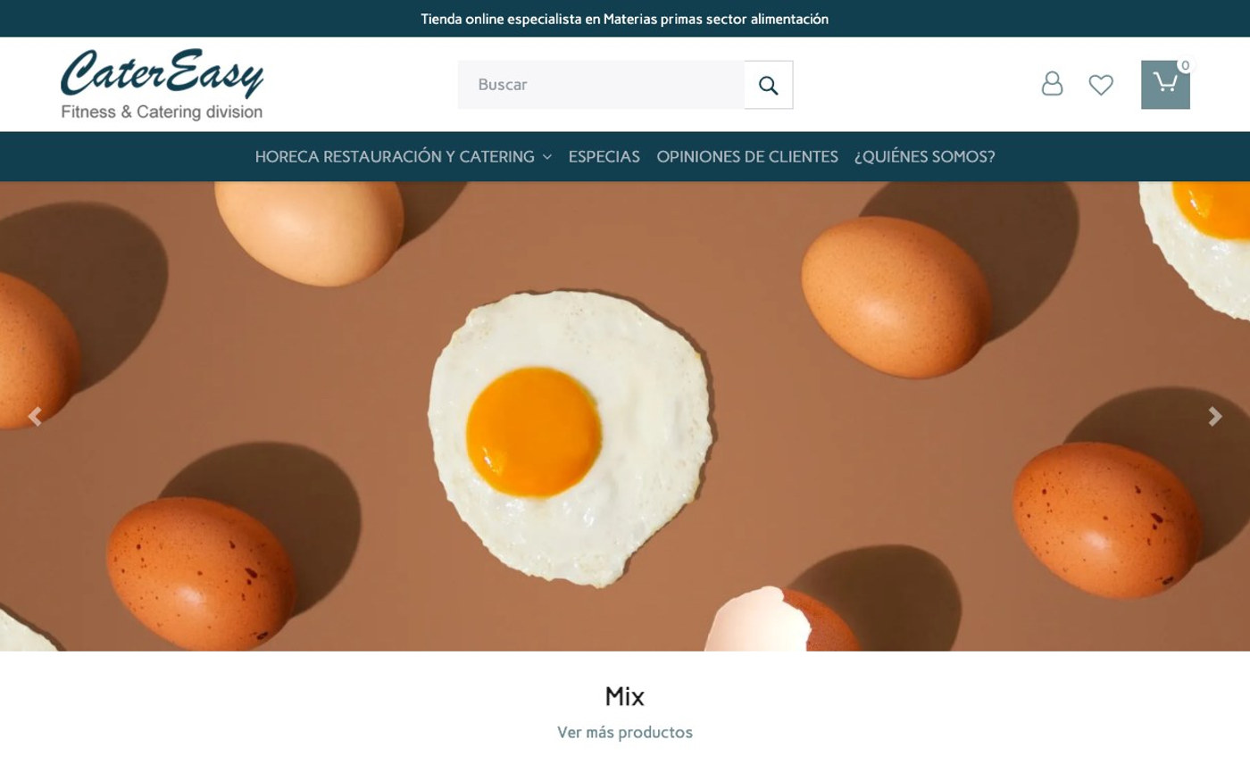 Captura de pantalla de la home de Catereasy