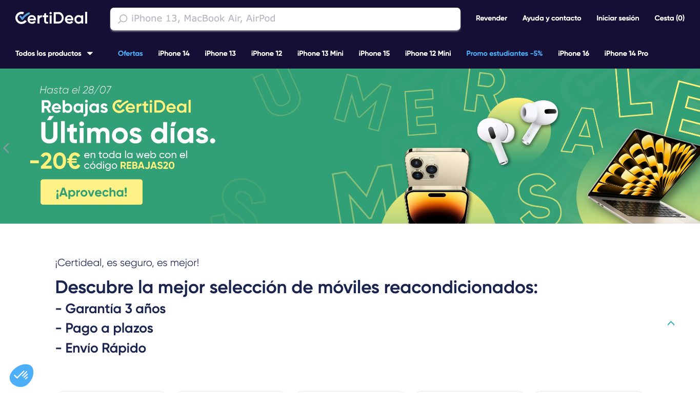 Captura home-top limpia de CertiDeal