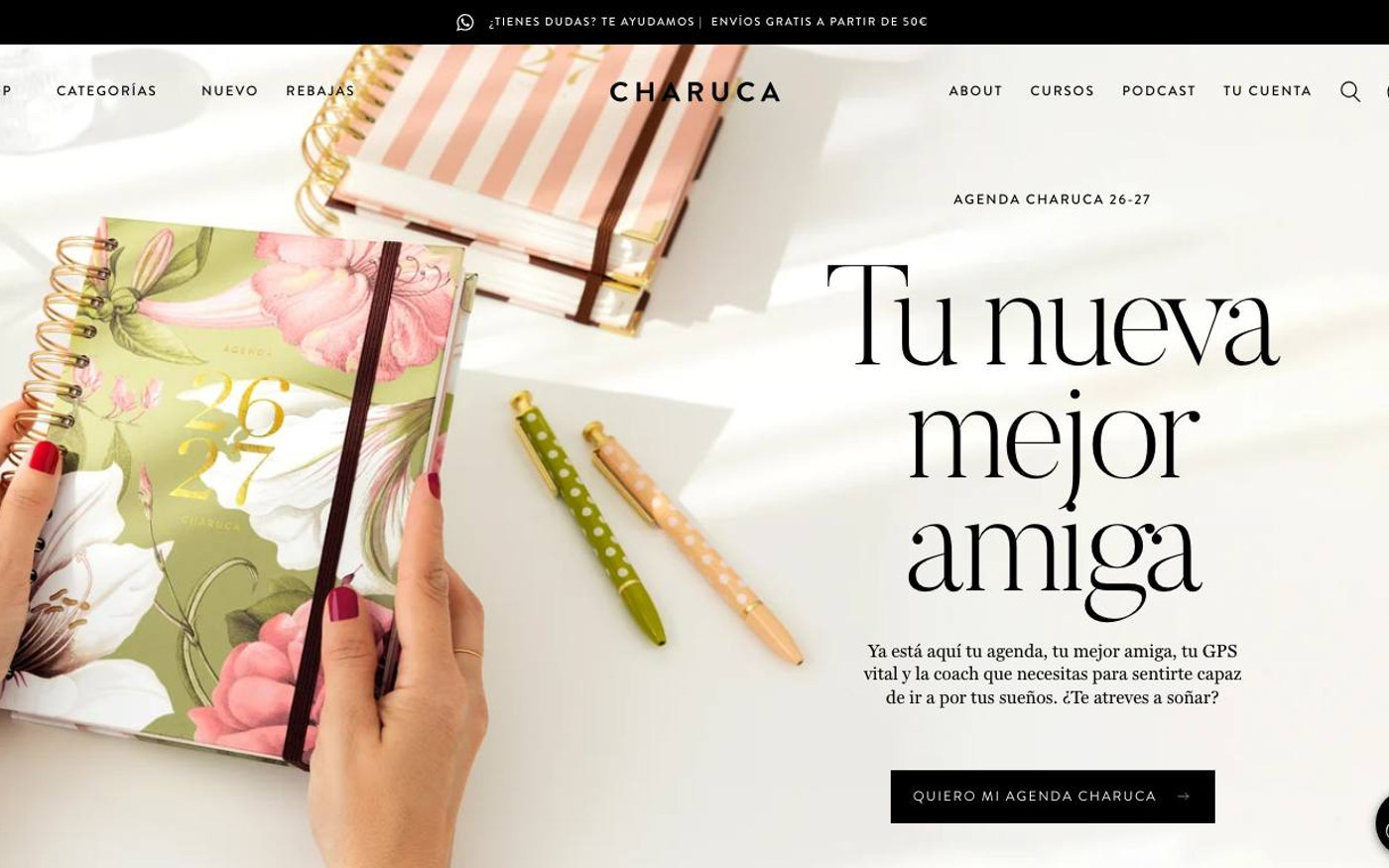Captura limpia de la home oficial de Charuca