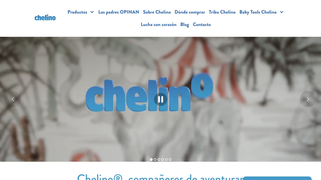 Captura de pantalla de la home de Chelino