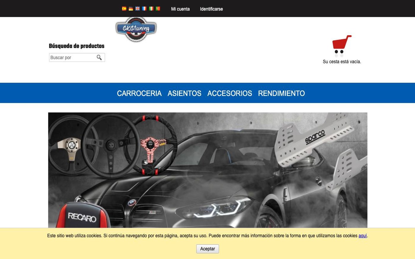 Captura limpia de la home de CKC Tuning