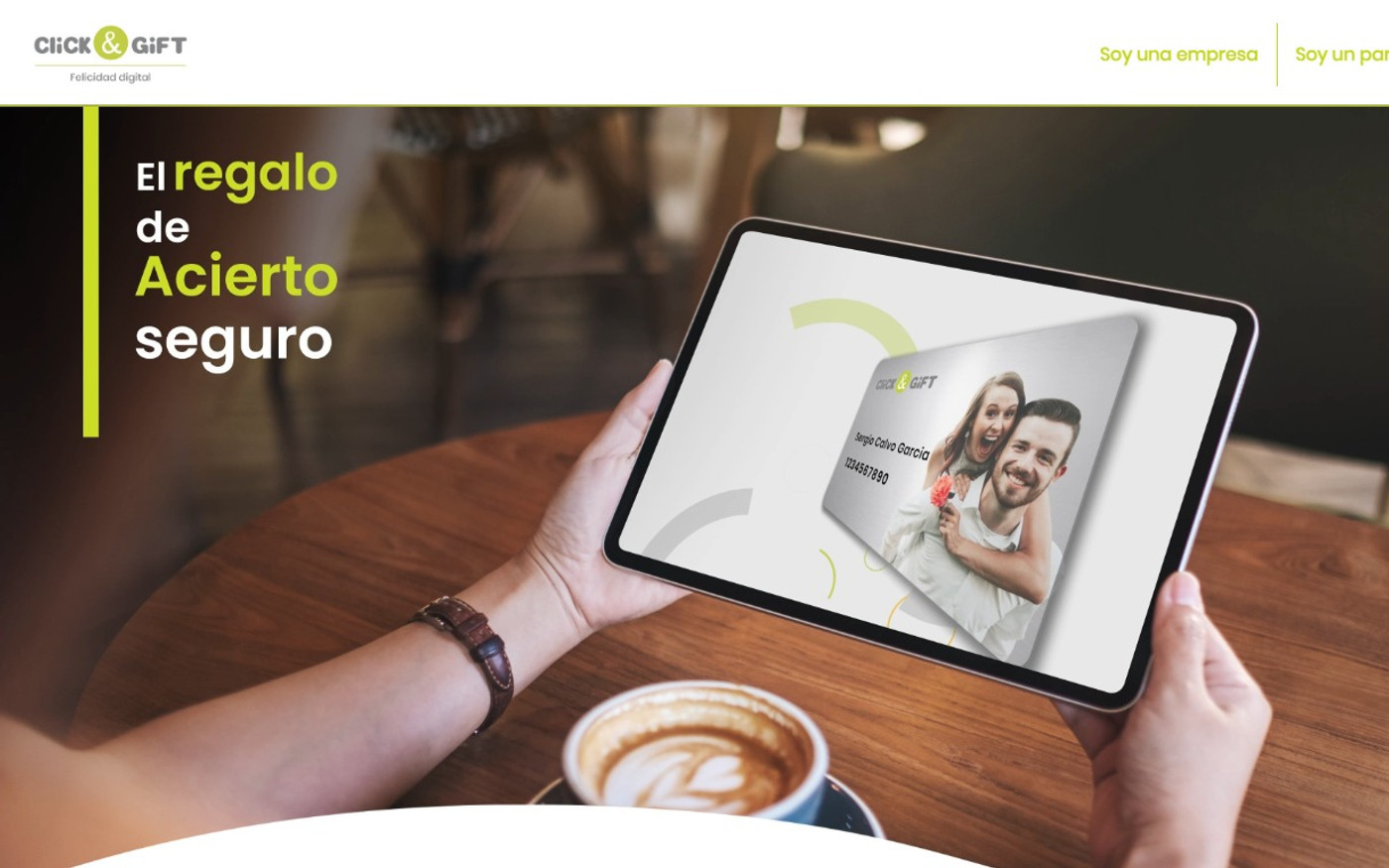 Captura de pantalla de la home de Click&Gift