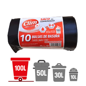 bags of basura Community 100L Clim Profesional 85x105. Rollo of 10 uds.