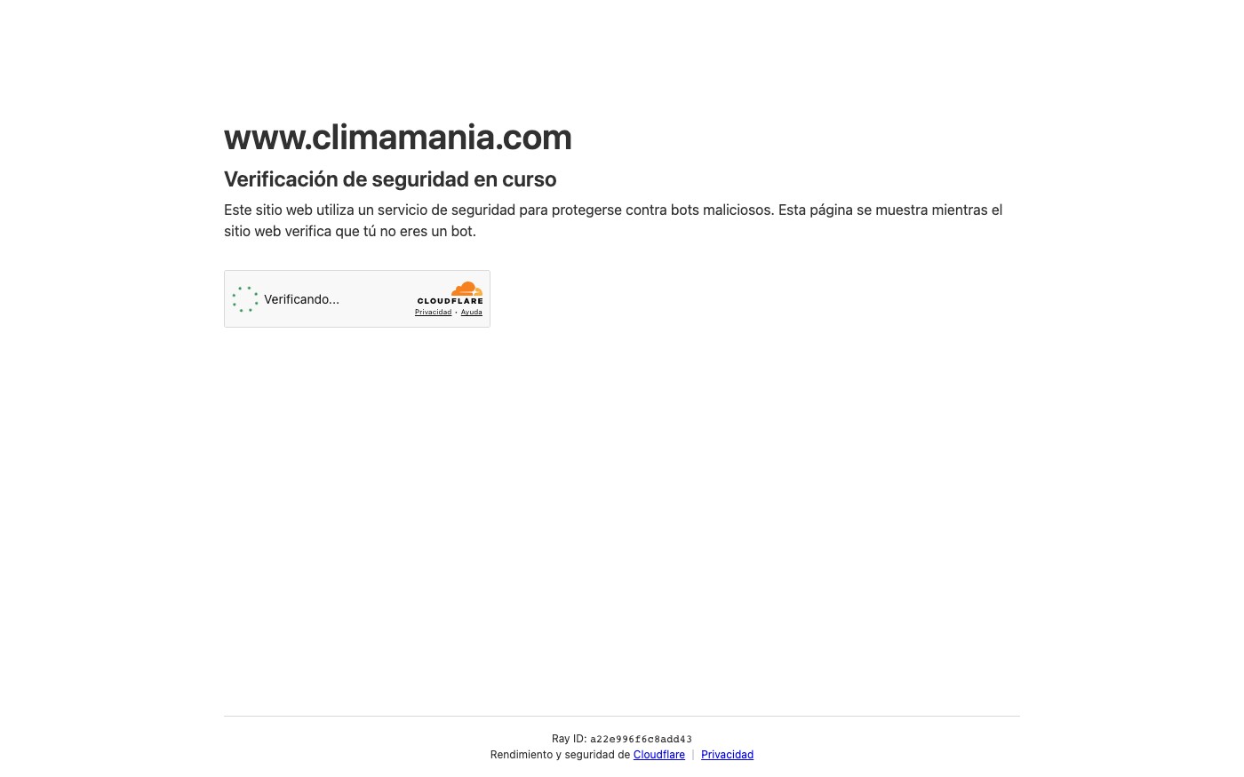 Captura limpia de la home oficial de Climamania