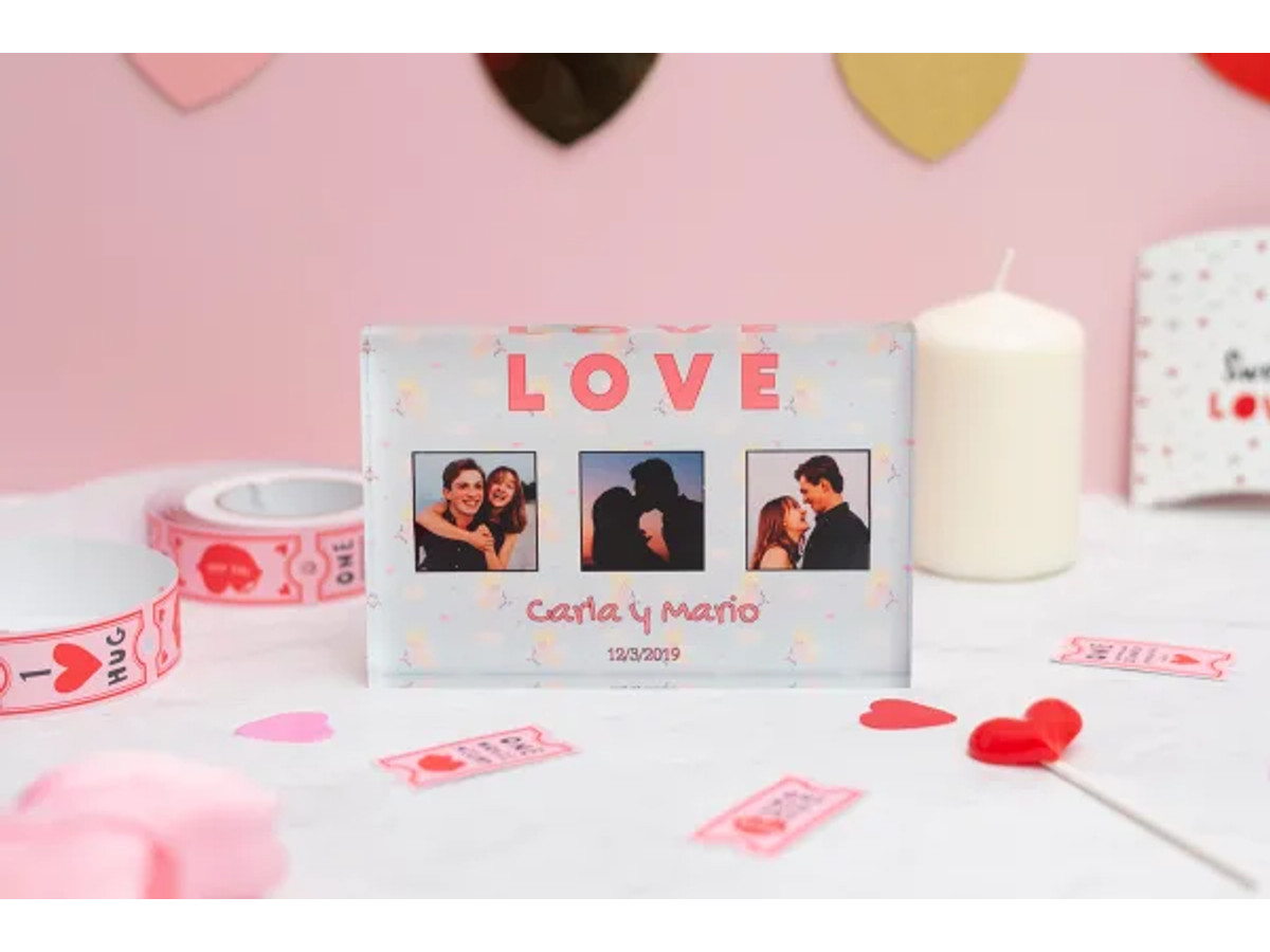 Bloque de metacrilato de enamorados