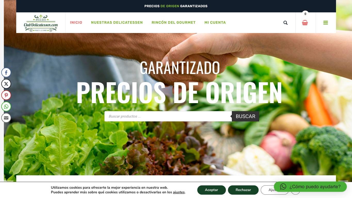 Captura limpia de la home de Club Delicatessen