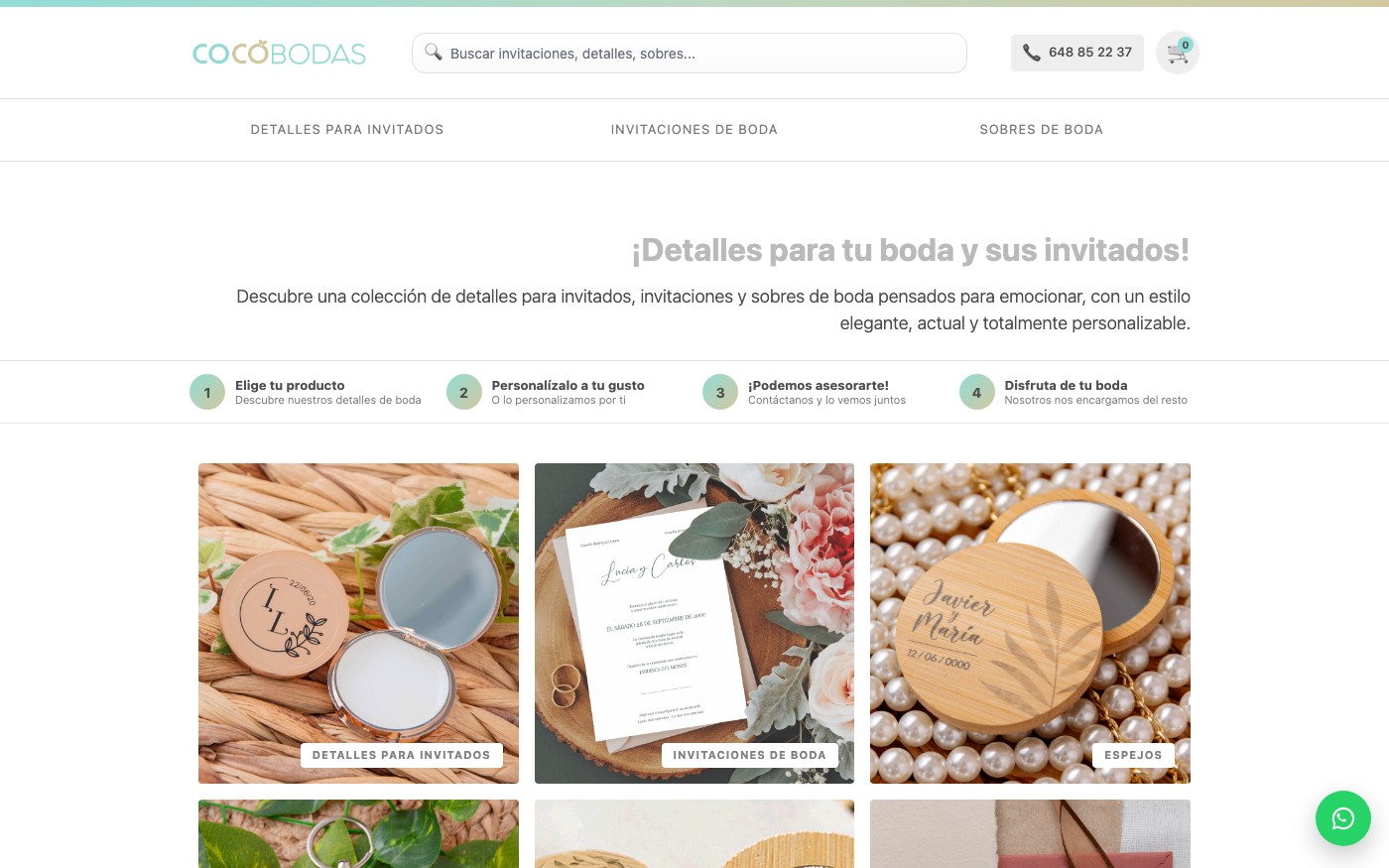 Captura limpia de la home oficial de Cocobodas