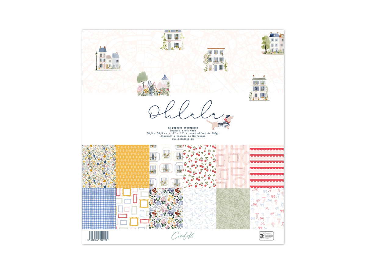 Bloc de 24 papeles 12"x12" OHLALA