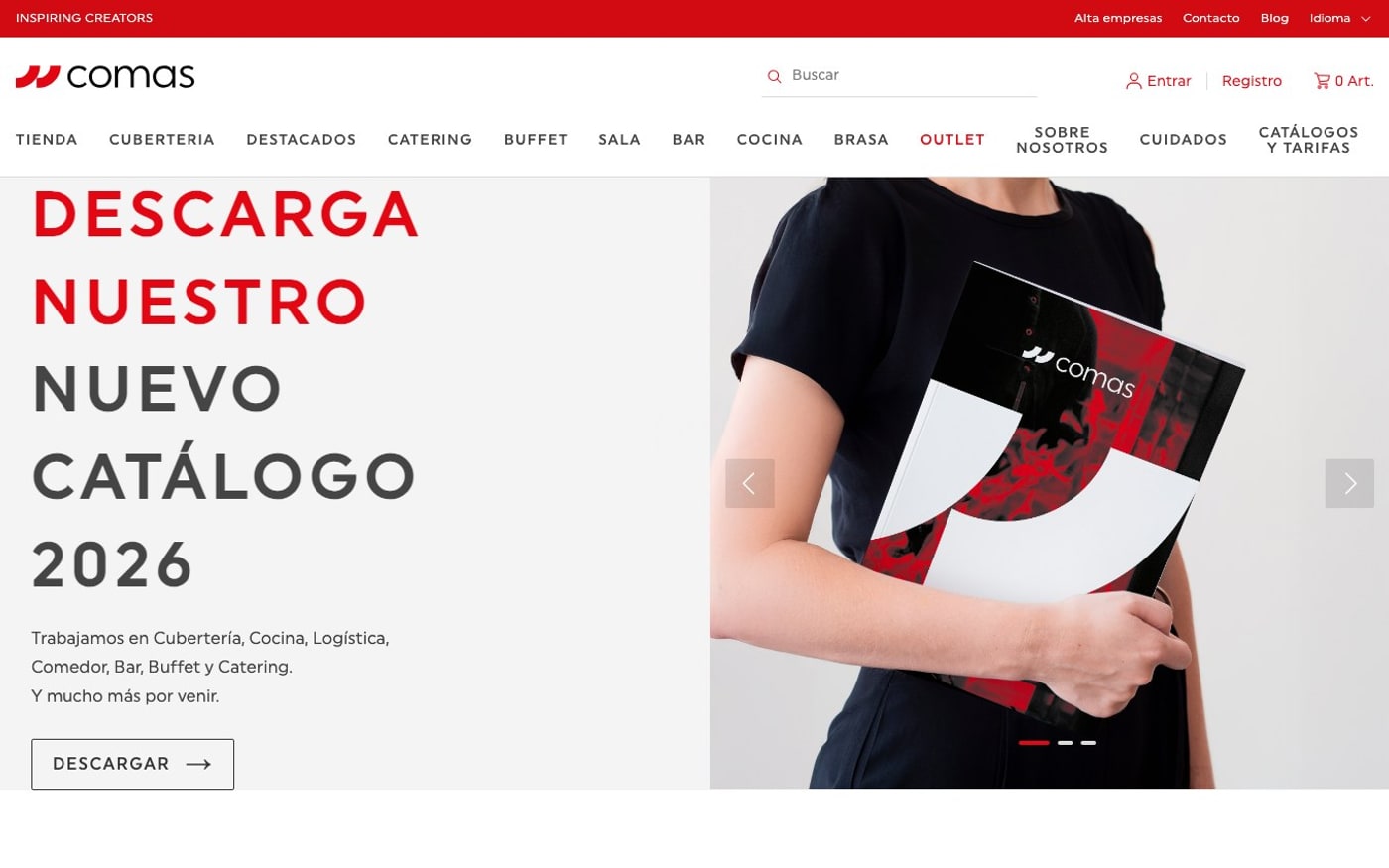 Captura limpia de la home oficial de Comas & Partners