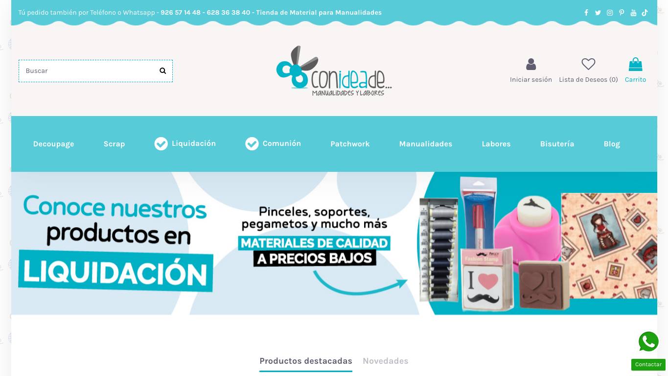 Captura limpia de la home oficial de Conideade