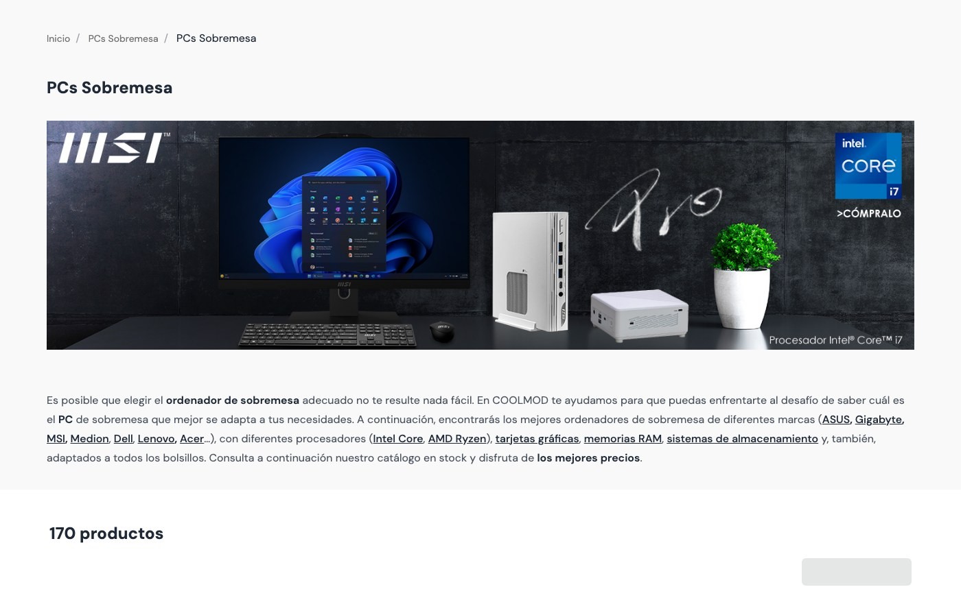 Captura limpia de la home oficial de Coolmod