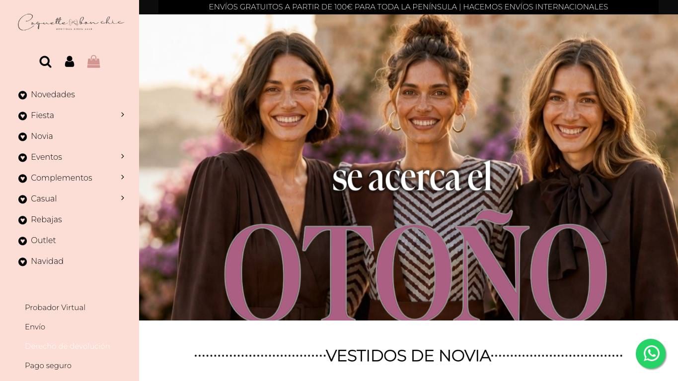 Captura limpia de la home oficial de Coquette Bon Chic