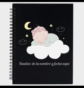 Libretas con diseños editables para Bautizos