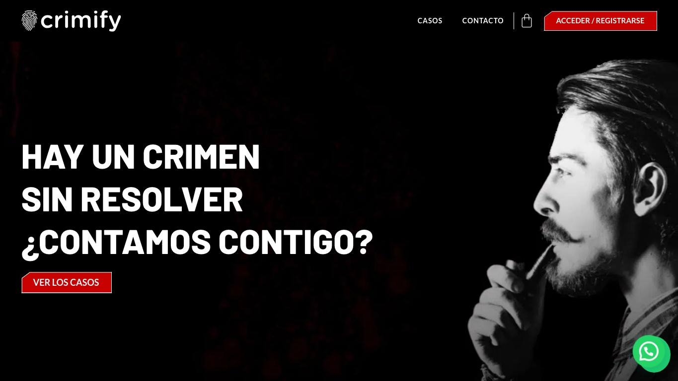 Captura limpia de la home oficial de Crimify