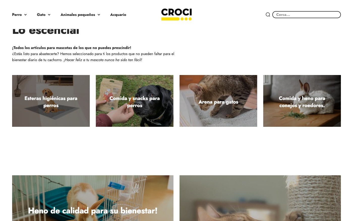 Captura de pantalla de la home de Croci