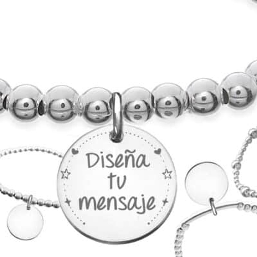 Pulsera personalizada bolitas plata ley