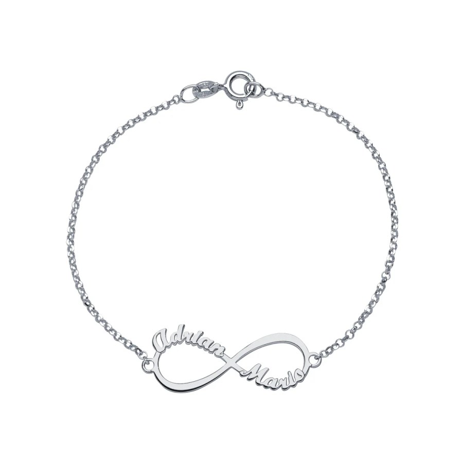 Pulsera Infinito de Plata 925 con Nombres